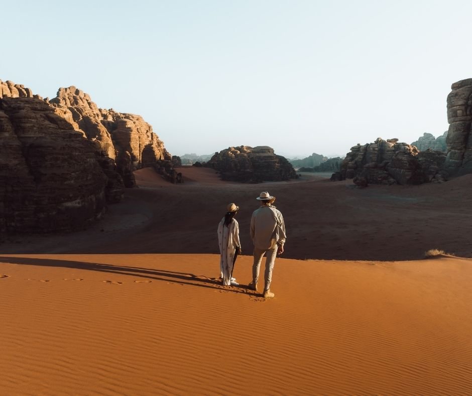 Tourists in Saudi Arabia Desert