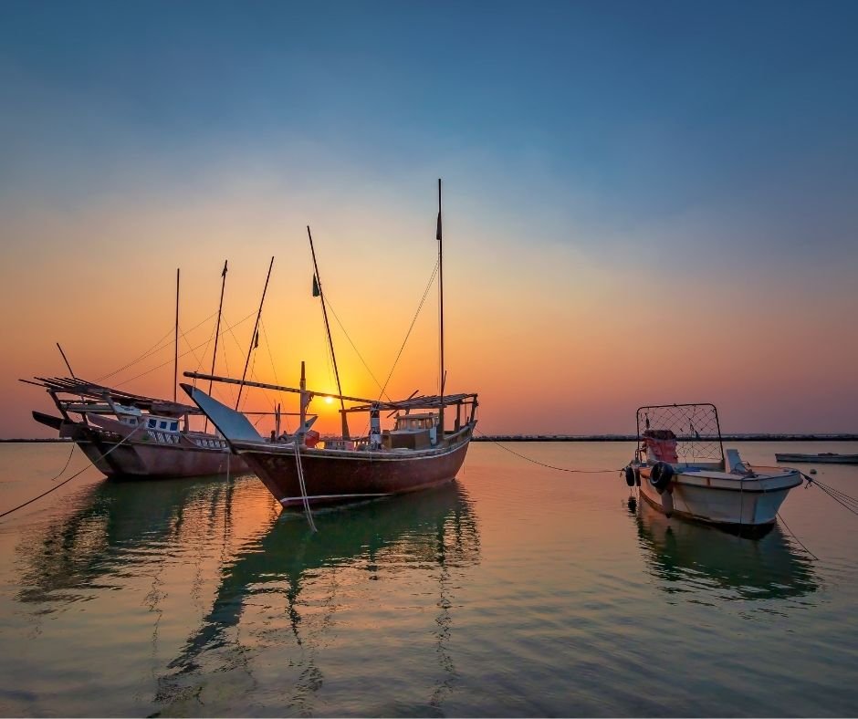beautiful sunrise in seaside dammam -Saudi Arabia