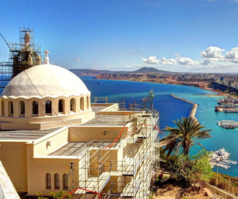 Santa Cruz chapel on Murdjadjo hill above the harbor and bay of Oran