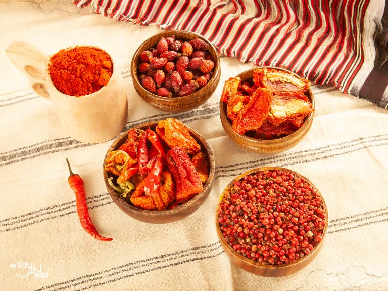 dried peppers and tomatoes from tunisia